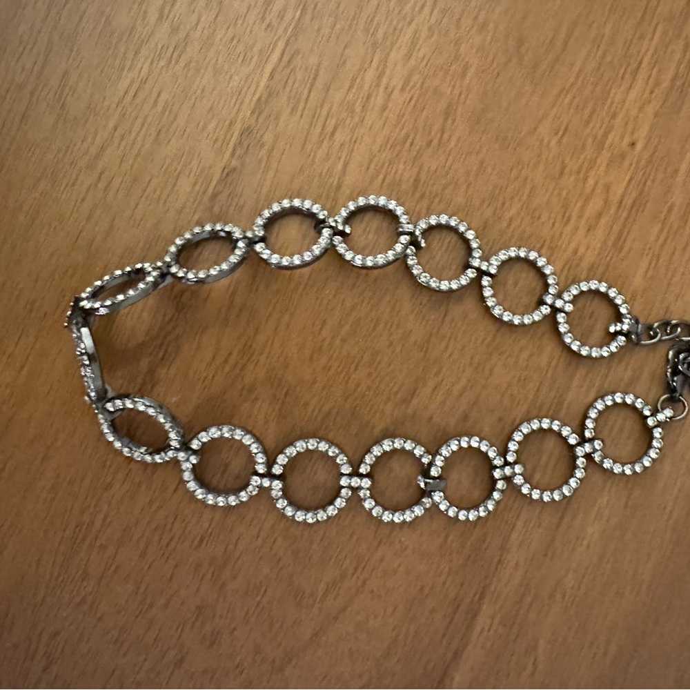 Dazzling Silver Circle Link Necklace